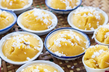 thai toddy palm cake sweet taste delicious.