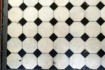 antique tiles on a floor. background texture.