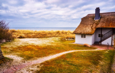 Path to the house in the dunes of the Baltic Sea.