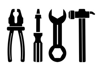 Set of icons of building tools. Vector illustration