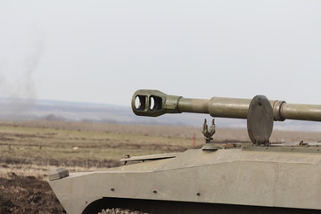 Russian army artillery barrel