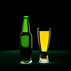 bottle and glass of beer