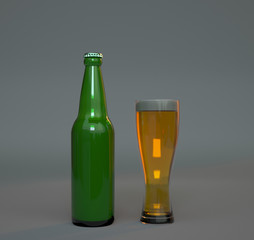 bottle and glass of beer
