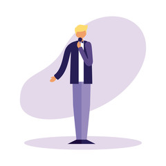 man singer standing with microphone