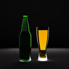 bottle and glass of beer