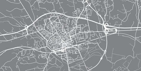 Urban vector city map of Asti, Italy