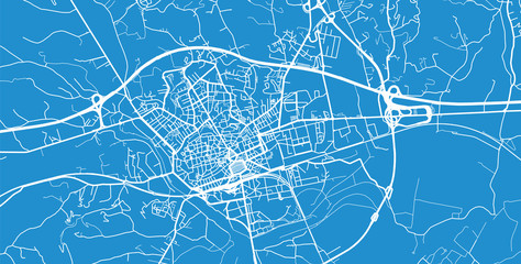 Urban vector city map of Asti, Italy