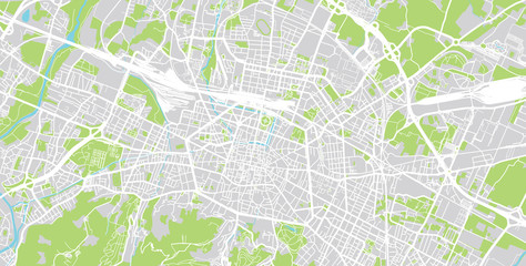 Urban vector city map of Bologna, Italy