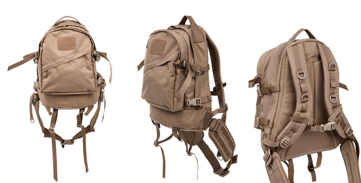 Tactical Backpack Isolate On White