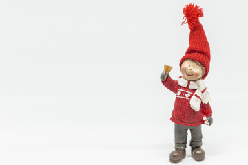 Christmas bell boy figure, with space to write in