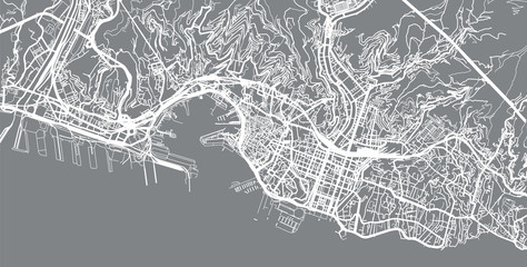 Urban vector city map of Genoa, Italy