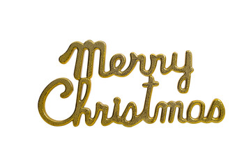 Christmas golden on a white background .