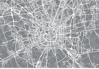 Obraz premium Mapa miasta miejskiego wektor Mediolan, Włochy
