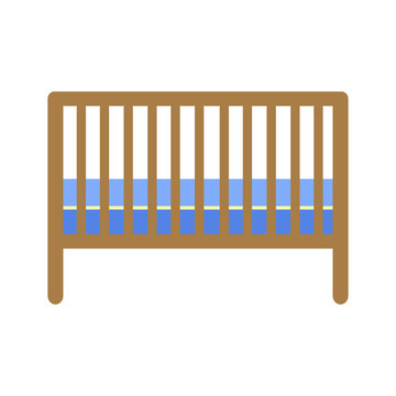 recommend clip art: Baby crib, blue color. Boy crib. Vector illustration. EPS 10.