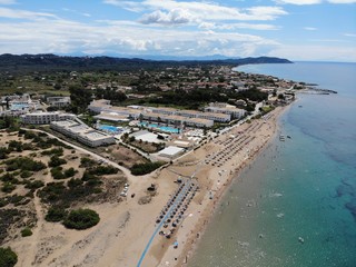 Fototapeta premium Greece aerial photo taken at the beautiful coastal town of St George South in Greece