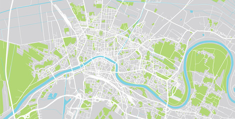 Urban vector city map of Pisa, Italy