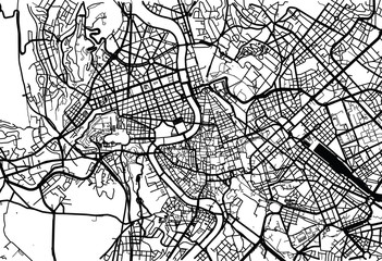 Obraz premium Urban vector city map of Rome, Italy