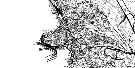 Urban vector city map of Trieste, Italy