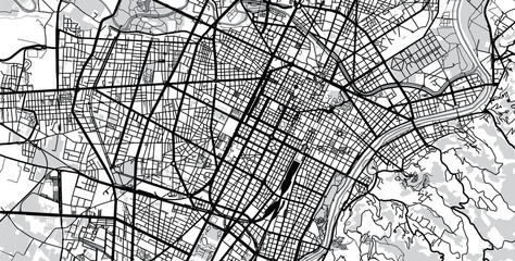 Urban vector city map of Turin, Italy