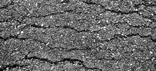 crack and texture of asphalt road - top view background.