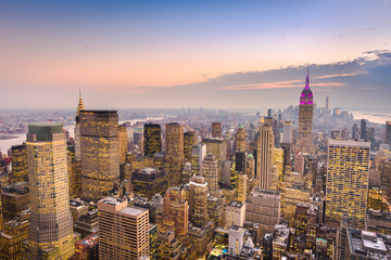 Fototapeta premium Manhattan Skyline o zmierzchu