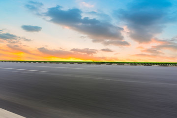 Sky Highway Asphalt Road and beautiful sky sunset scenery