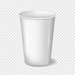 white paper cup, isolated on transparent background