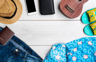 Travel accessories for summer vacation trip