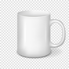 white coffee cup  isolated on transparent background