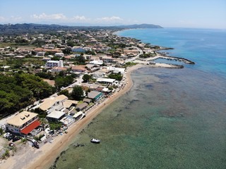 Fototapeta na wymiar Greece aerial photo taken at the beautiful coastal town of St George South in Greece