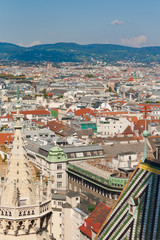 ..Vienna, Austria, September 09,2018: Aerial view of Vienn, from the Stephansdom cathedral.