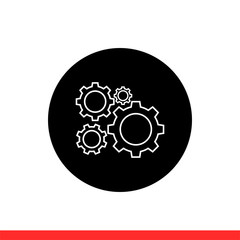 Mechanism icon, gear symbol. Vector illustration