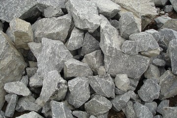 Heap of grey big stones fixed by a close-up photo shooting