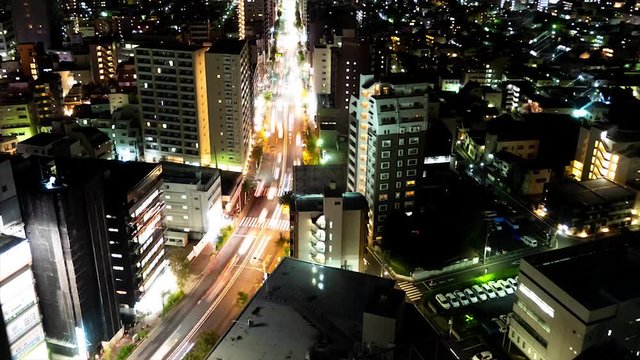 東京　夜景　タイムラプス