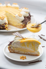 Yellow cake slice