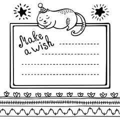 Christmas card with place for wish