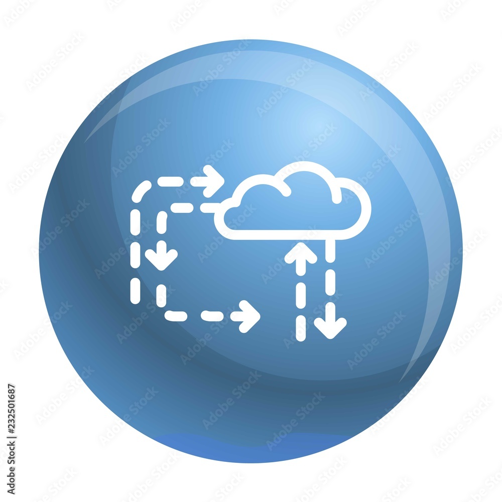 Poster cloud direction icon. outline cloud direction vector icon for web design isolated on white backgroun