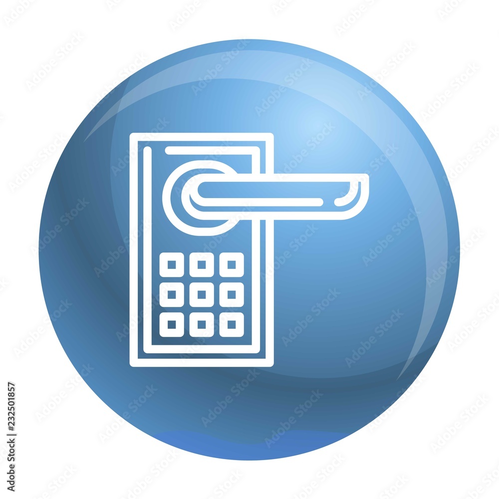 Poster smart door lock icon. outline smart door lock vector icon for web design isolated on white backgroun