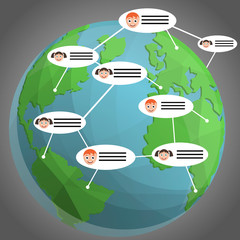 Social network media concept background vector for any web design