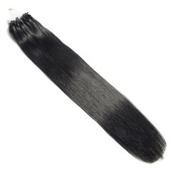 micro loop straight black human hair extensions