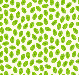 Comic style mint leaves seamless pattern composition
