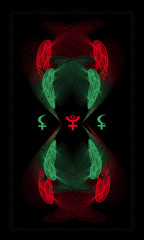 Tarot cards - back design. Lilith and Pluto