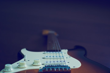 Electric guitar Stratocaster closeup