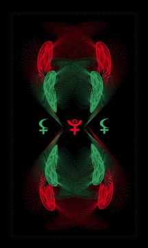 Tarot cards - back design. Lilith and Pluto