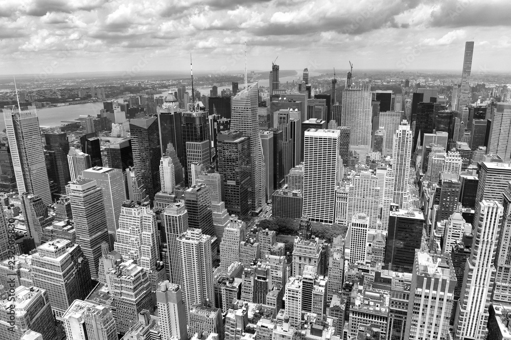 Wall mural new york cityscape. new york city manhattan panorama from the sky.