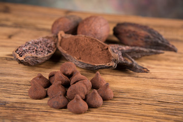 Chocolate sweet, cocoa and food dessert background