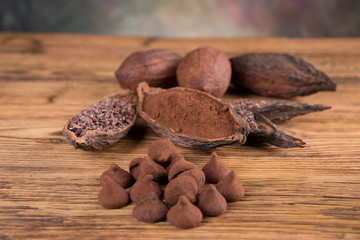 Chocolate sweet, cocoa and food dessert background