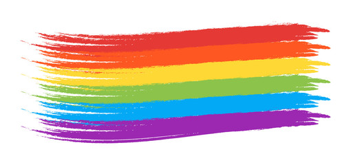 Grunge rainbow flag isolated on background.