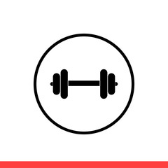 Dumbbell icon, barbell symbol. Vector illustration