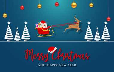 Merry Christmas with abstract Christmas tree. Merry Christmas and happy new year greeting card vector design.